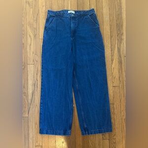 Abercrombie & Fitch Curve Love Mid-Rise, Wide Leg Jeans